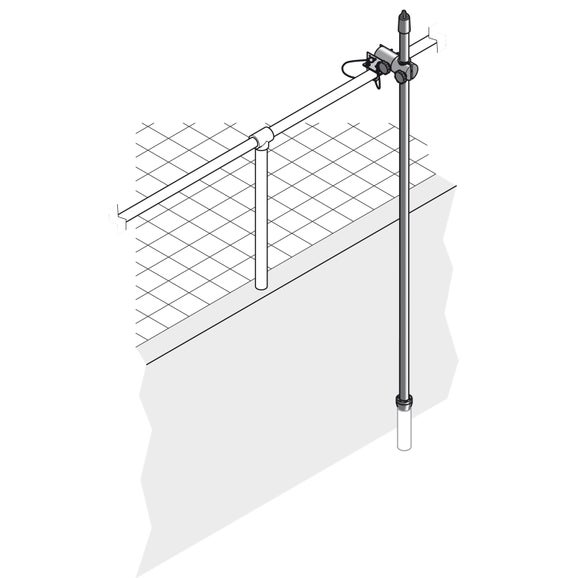 Pole mounting hardware DO, swivel, 1" NPT, stainless steel pole 2 m