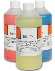 Комплект буферен разтвор, цветово кодиран, pH 4,01, pH 7,00 и pH 10,01, 500 mL