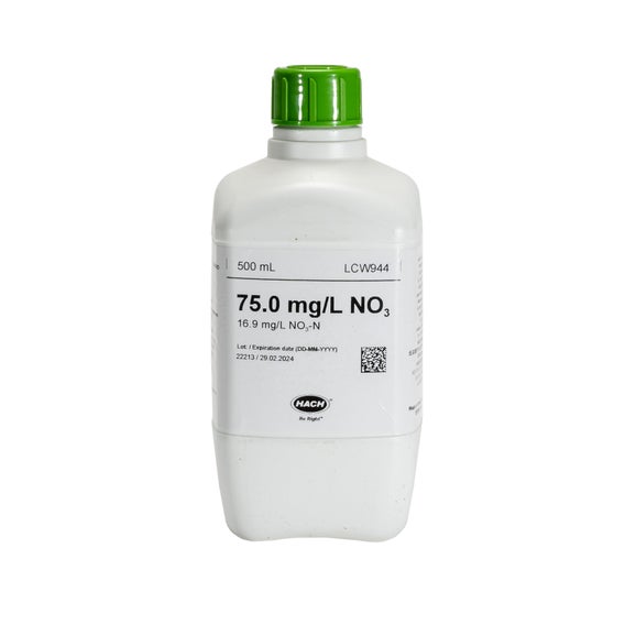 Стандарт за нитрати, 75 mg/L NO₃ (16,9 mg/L NO₃-N), 500 mL