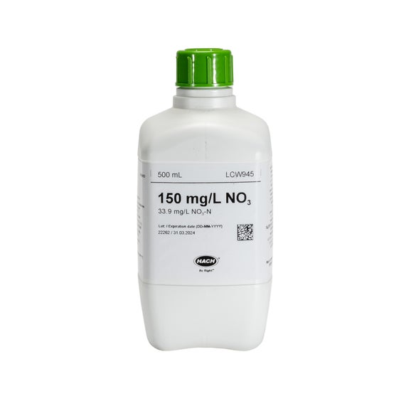 Стандарт за нитрати, 150 mg/L NO₃ (33,9 mg/L NO₃-N), 500 mL