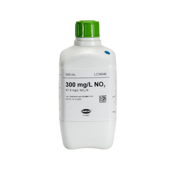 Стандарт за нитрати, 300 mg/L NO₃ (67,8 mg/L NO₃-N), 500 mL