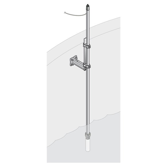 Pole mounting hardware pH, 24cm bracket, SS pole 2m