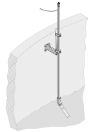 Монтажна арматура за AISE, тип pole, 24 см скоба, SS тръба 2 м