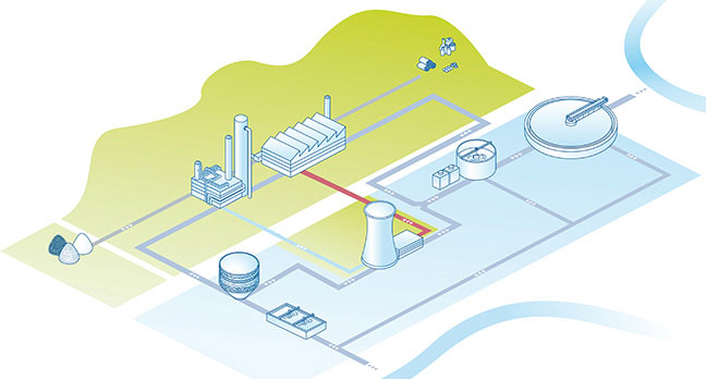 illustration of a manufacturing plant